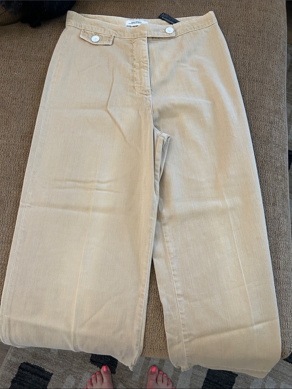 Wide Leg Tan denim Pants